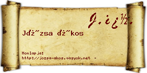 Józsa Ákos névjegykártya