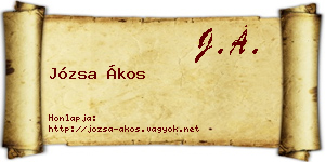 Józsa Ákos névjegykártya